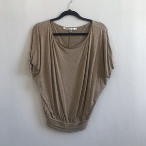 Beige elastic bottom top